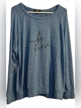 Buffalo David Bitton "Be Kind" Blue Long Sleeve Top XL